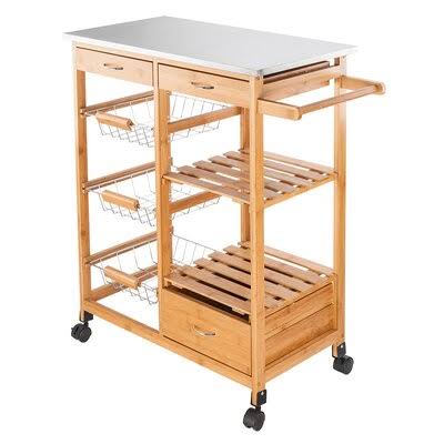 Stainless Steel Top Rolling Kitchen Cart Y74060