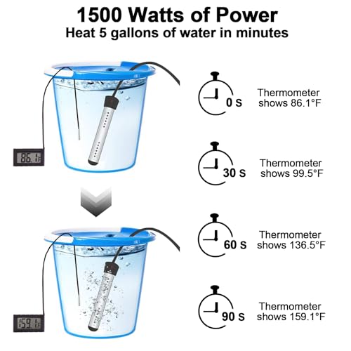Portable Electric 304 Stainless Immersion Water Heater 2Pack J523