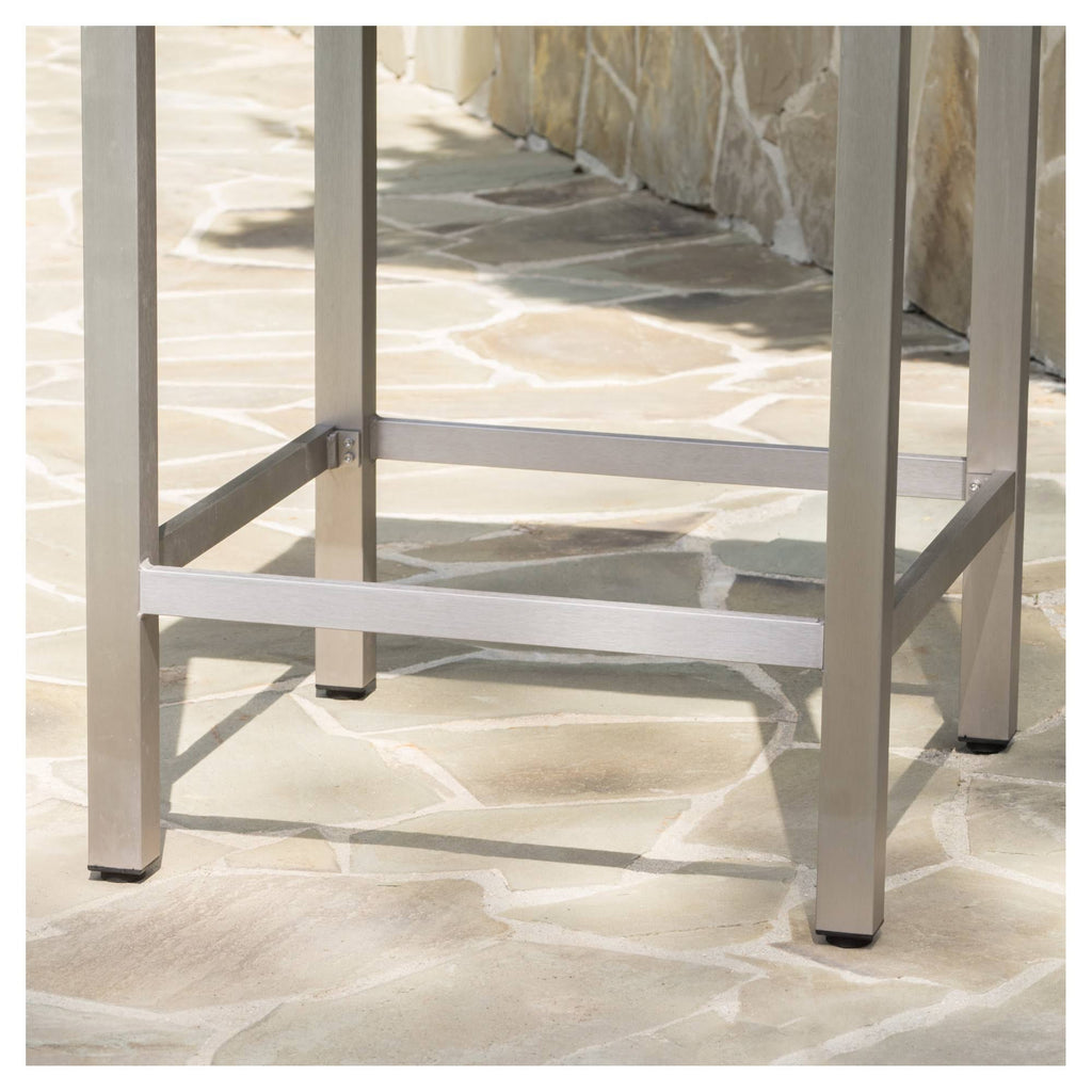 Gray Square Aluminum and Wicker Bar Table W795426