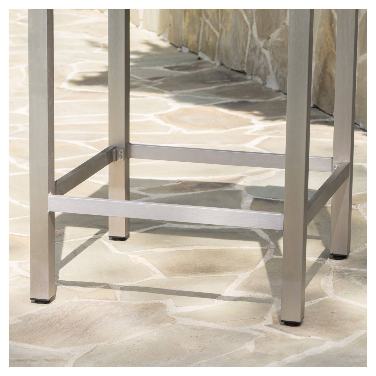 Gray Square Aluminum and Wicker Bar Table W795426