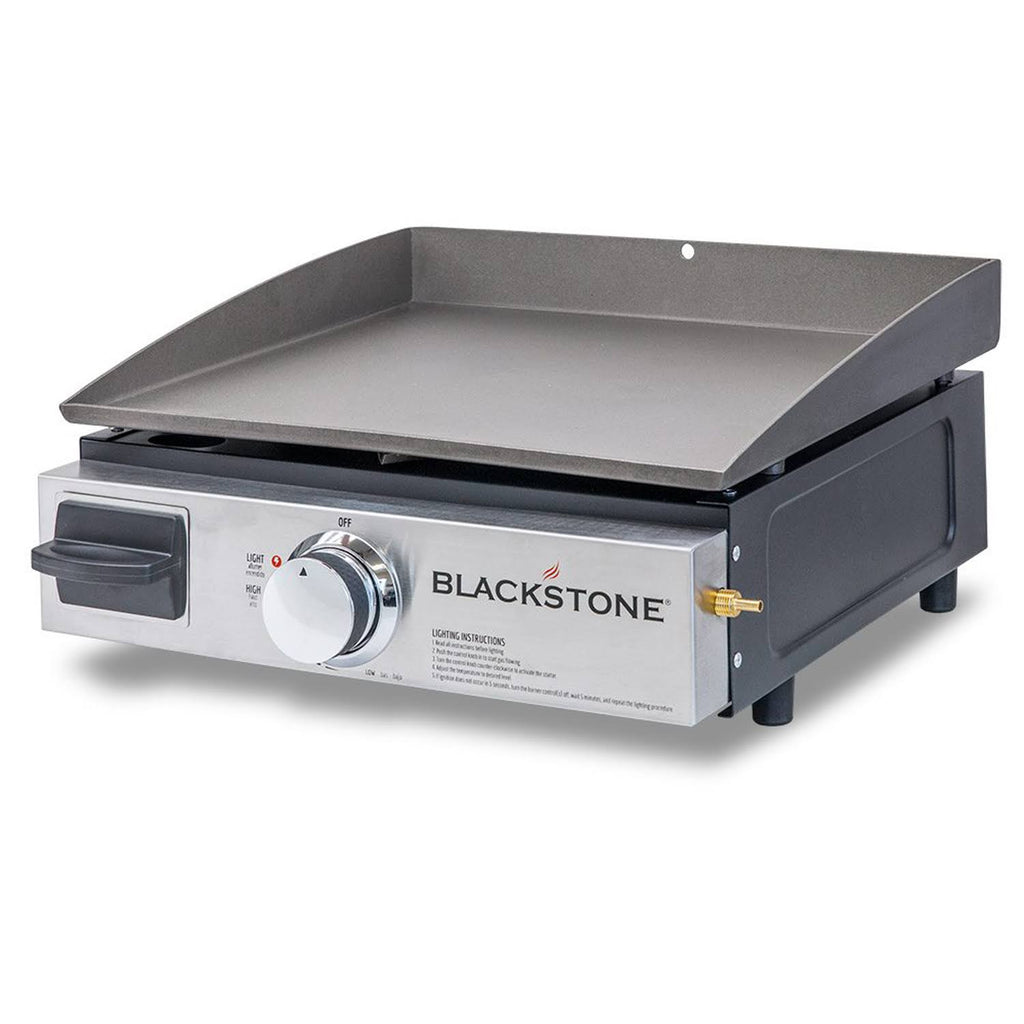 17 in. Table Top 1-Burner Portable Gas Griddle in Stainless Steel and Black K2166