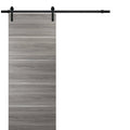 Matte White Glass Sliding Barn Door with Stainless Steel Hardware G19788