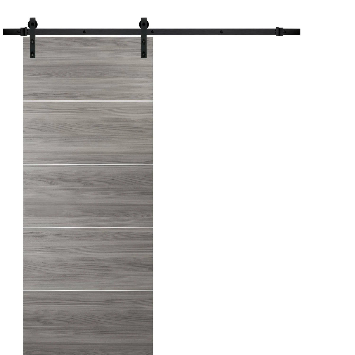 Matte White Glass Sliding Barn Door with Stainless Steel Hardware G19788