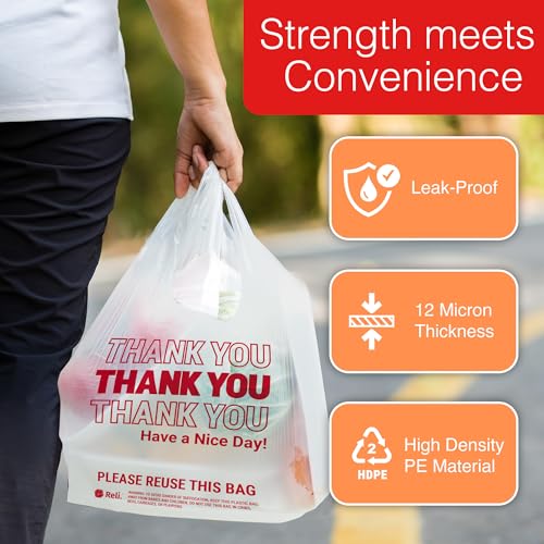 Thank You Plastic Bags 350 Count White O4355