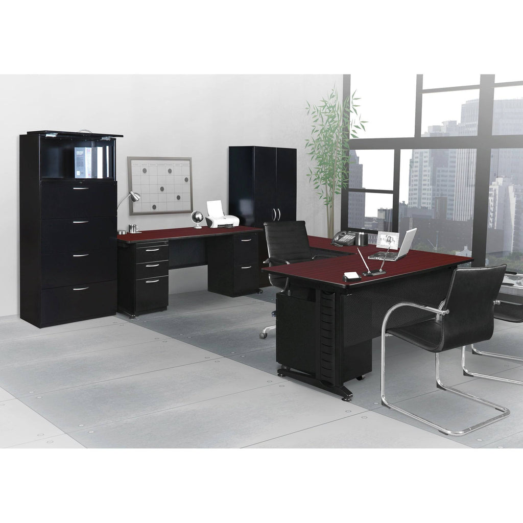 Mahogany L-Desk Shell with Return Y905395
