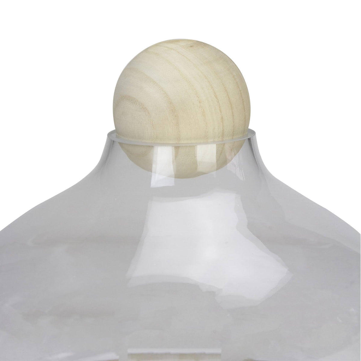 12.5x22 Transparent Glass Hurricane with Wooden Lid and Base D83453