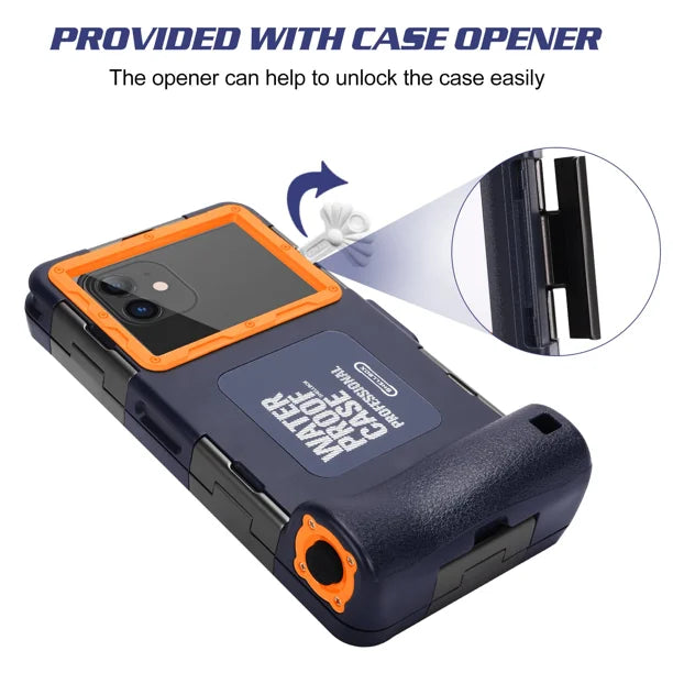 Waterproof Protective Case for Phones Up to 6.9 Inch with Lanyard D8064