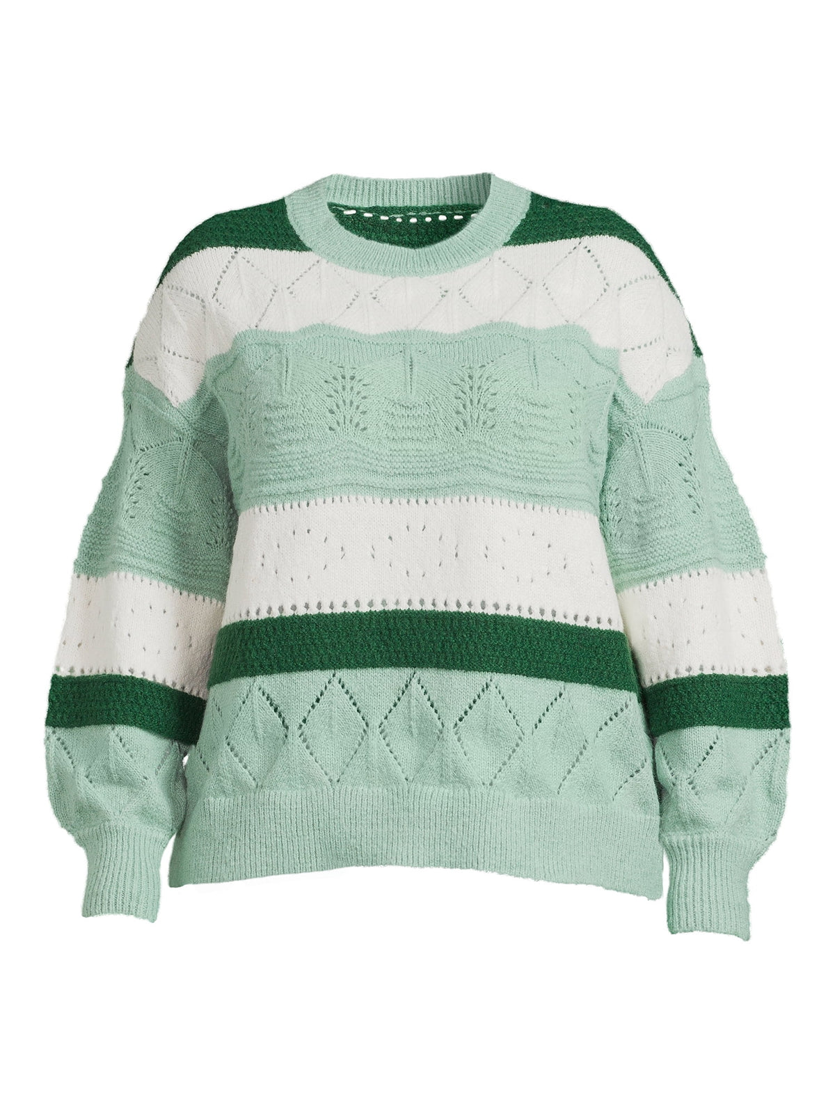 Lightweight Pointelle Pullover Sweater P9876