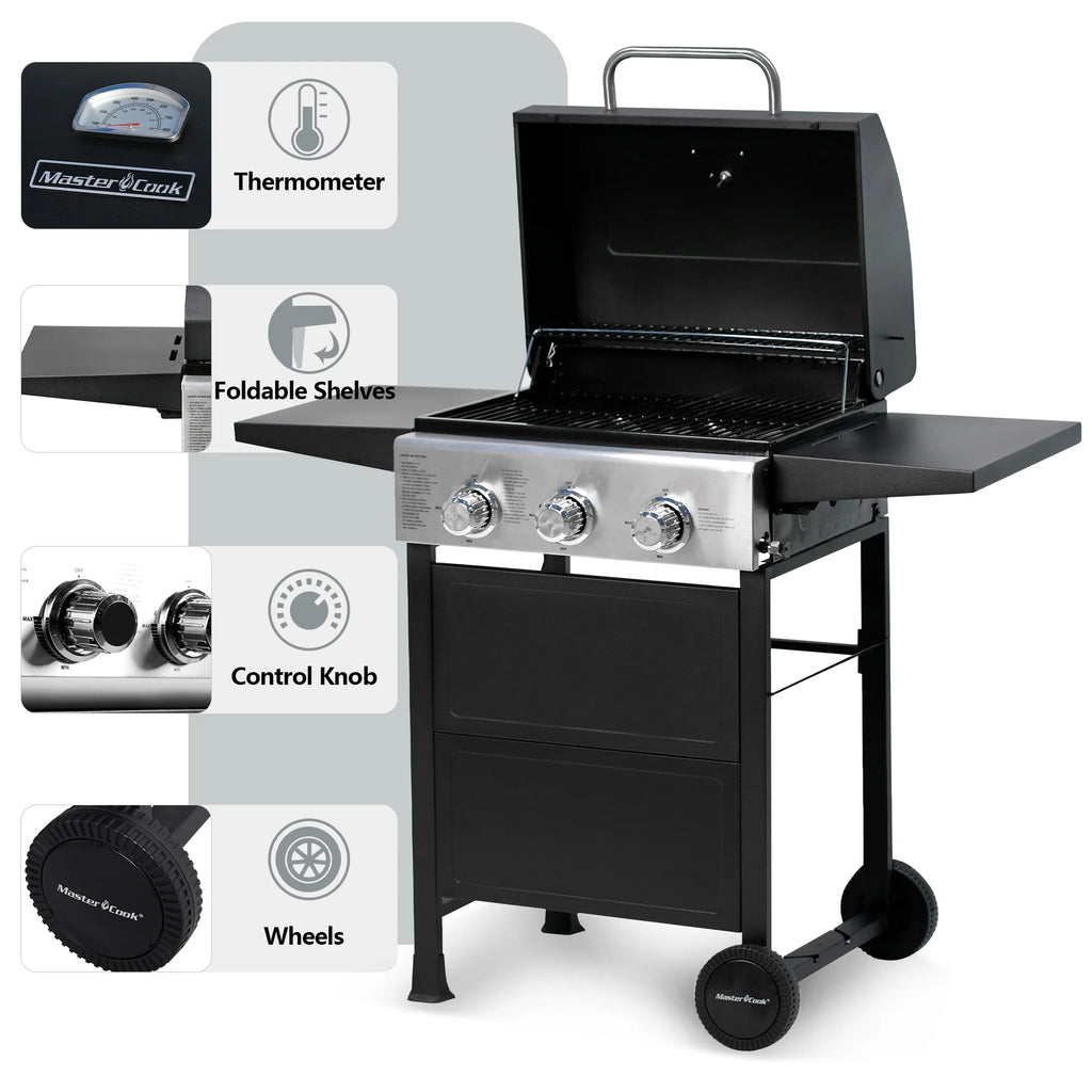 3 Burner Stainless Steel Propane Gas Grill P9466