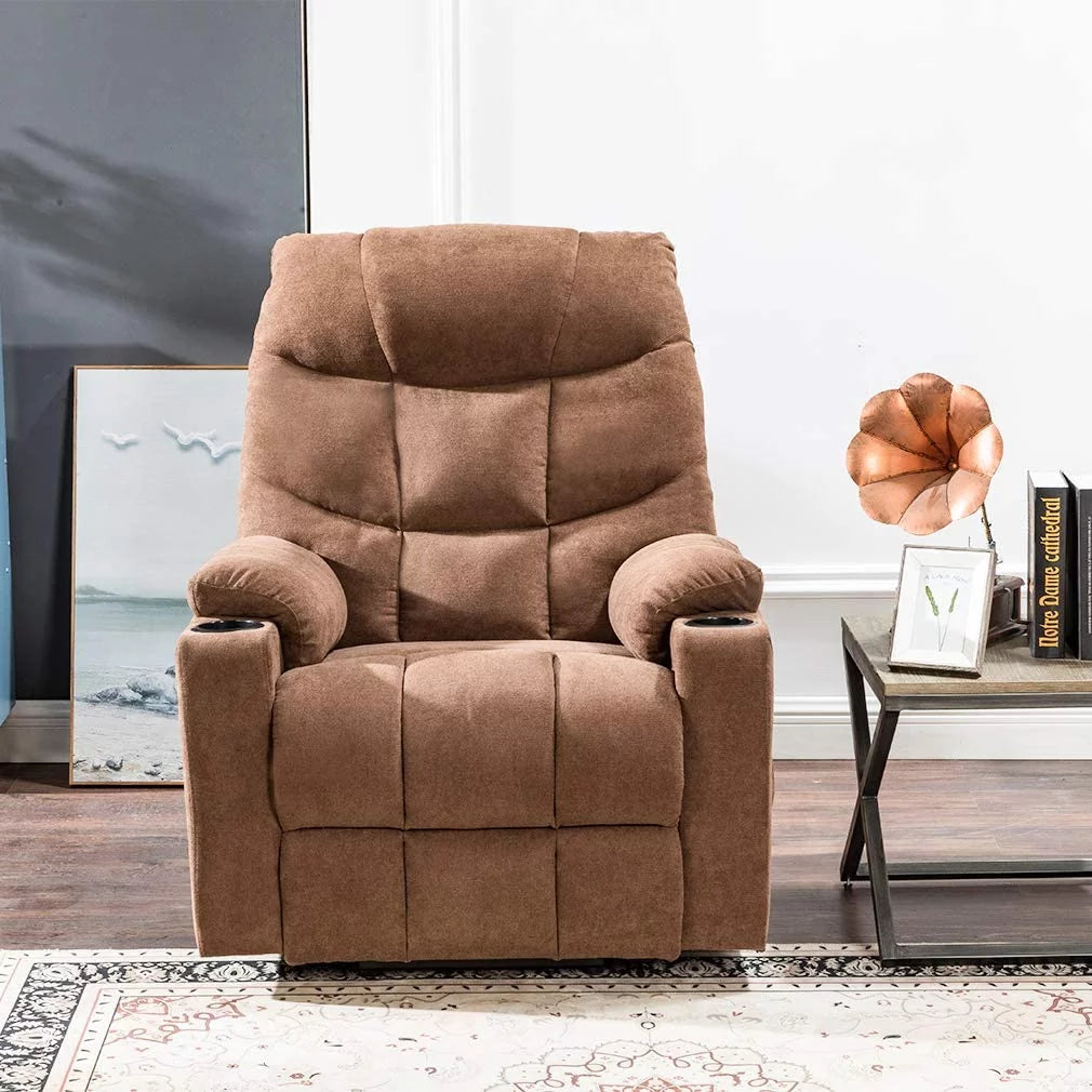 Brown Electric Lift Recliner with Cup Holders L325