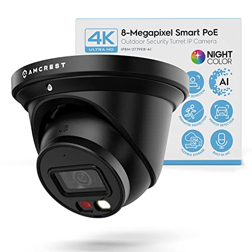 4K PoE Security Outdoor Turret Camera with Built-in Microphone N72446