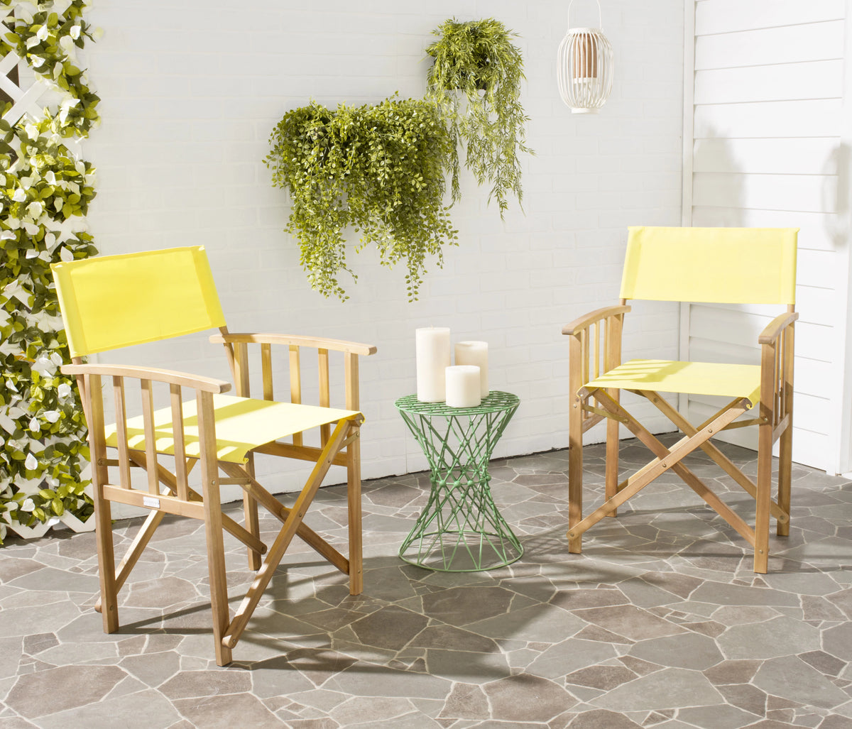 Set of 2 Natural Yellow Outdoor Chair G26881