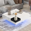 Square LED Coffee Table with 16 Colors and Detachable Tray W54456