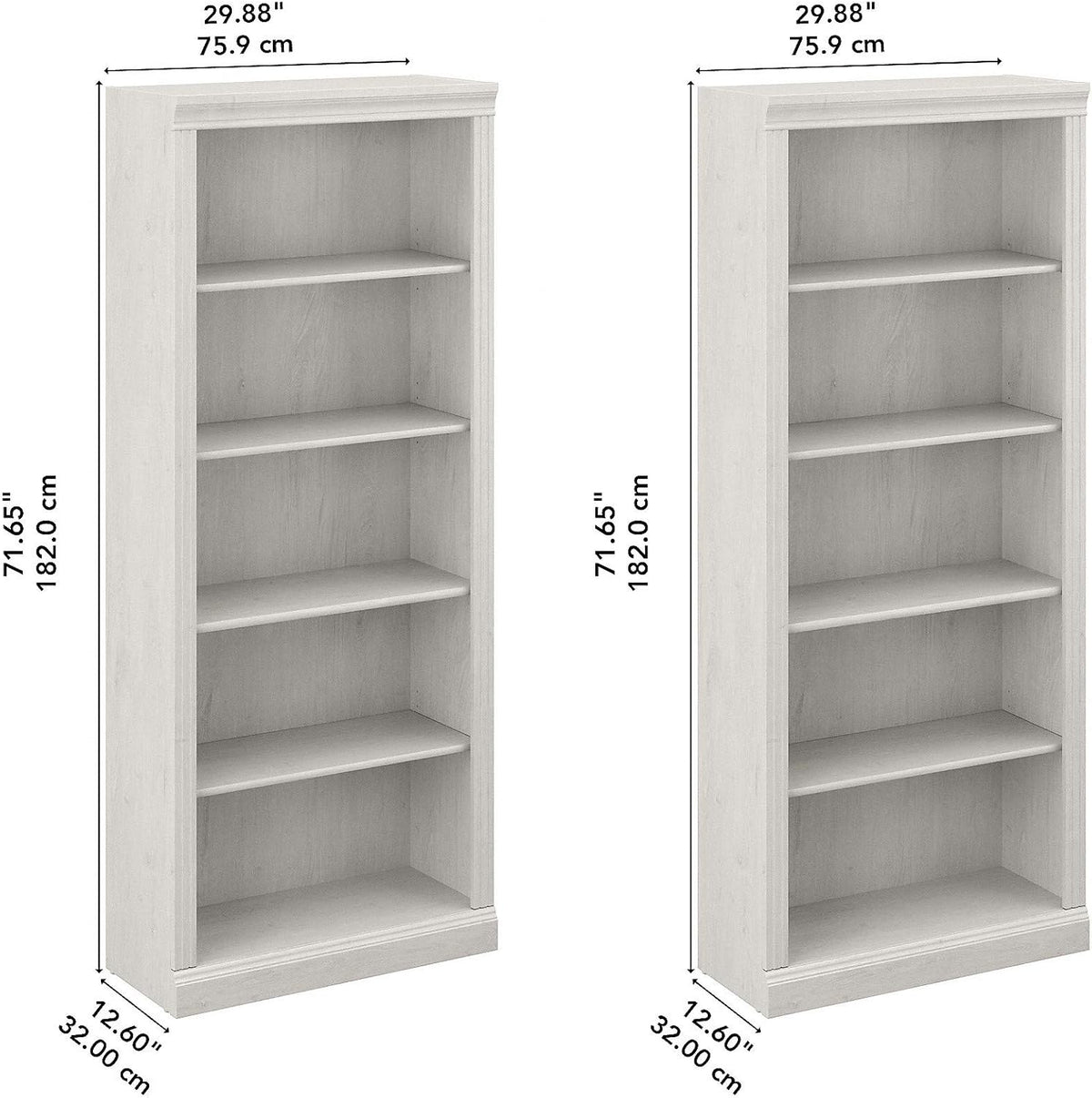 5 Shelf Bookcase, Set of 2 D948128