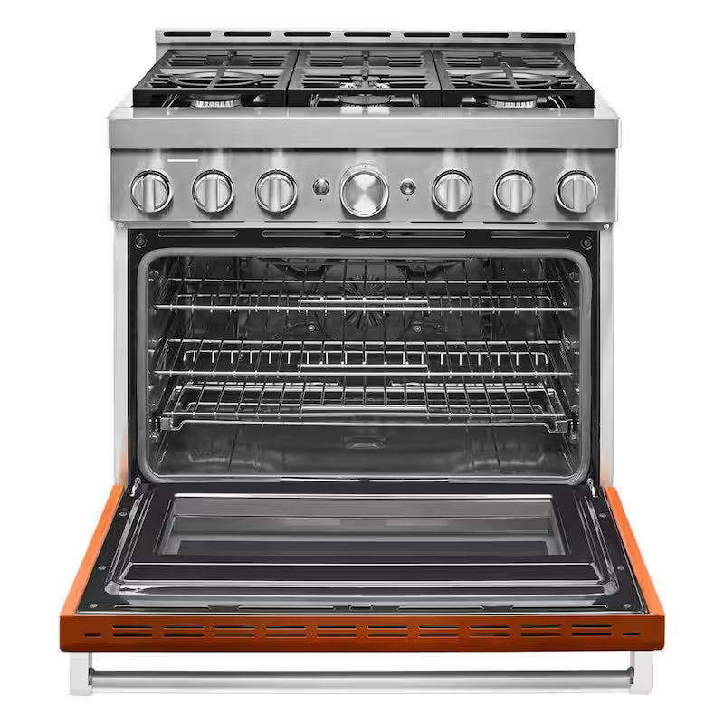 5.1 cu. ft. Smart Gas Range with Self-Cleaning and True Convection in Scorched Orange S88948