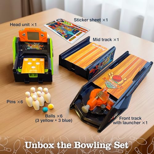 Electronic Tabletop Arcade Bowling Game with LCD Auto Scoring, Lights & Sound Y782
