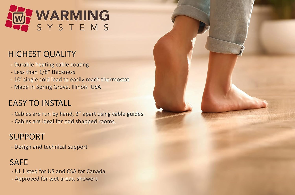 Electric Radiant Floor Heat Heating System with Thermostat G516448