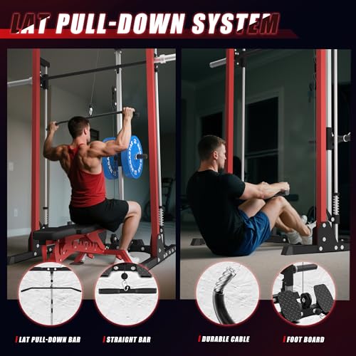 Compact Smith Machine Home Gym with LAT Pulldown P352080