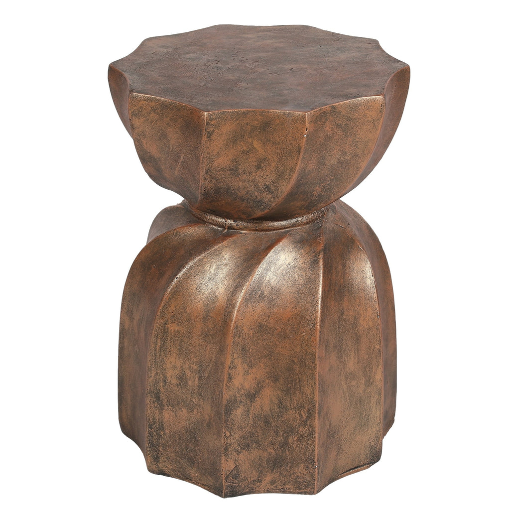 Off White Gray Cement Indoor Outdoor Side and End Table Y48962