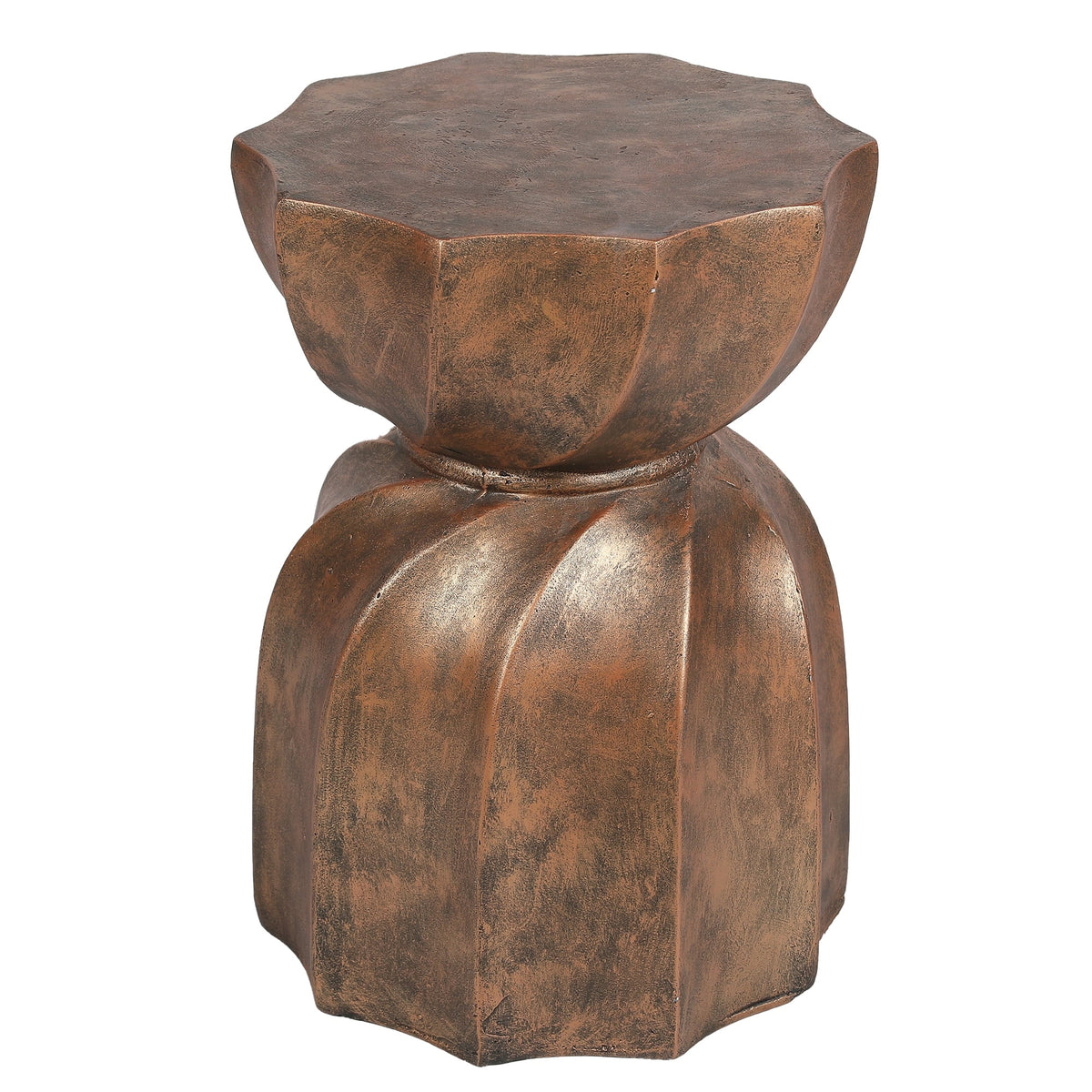 Off White Gray Cement Indoor Outdoor Side and End Table Y48962