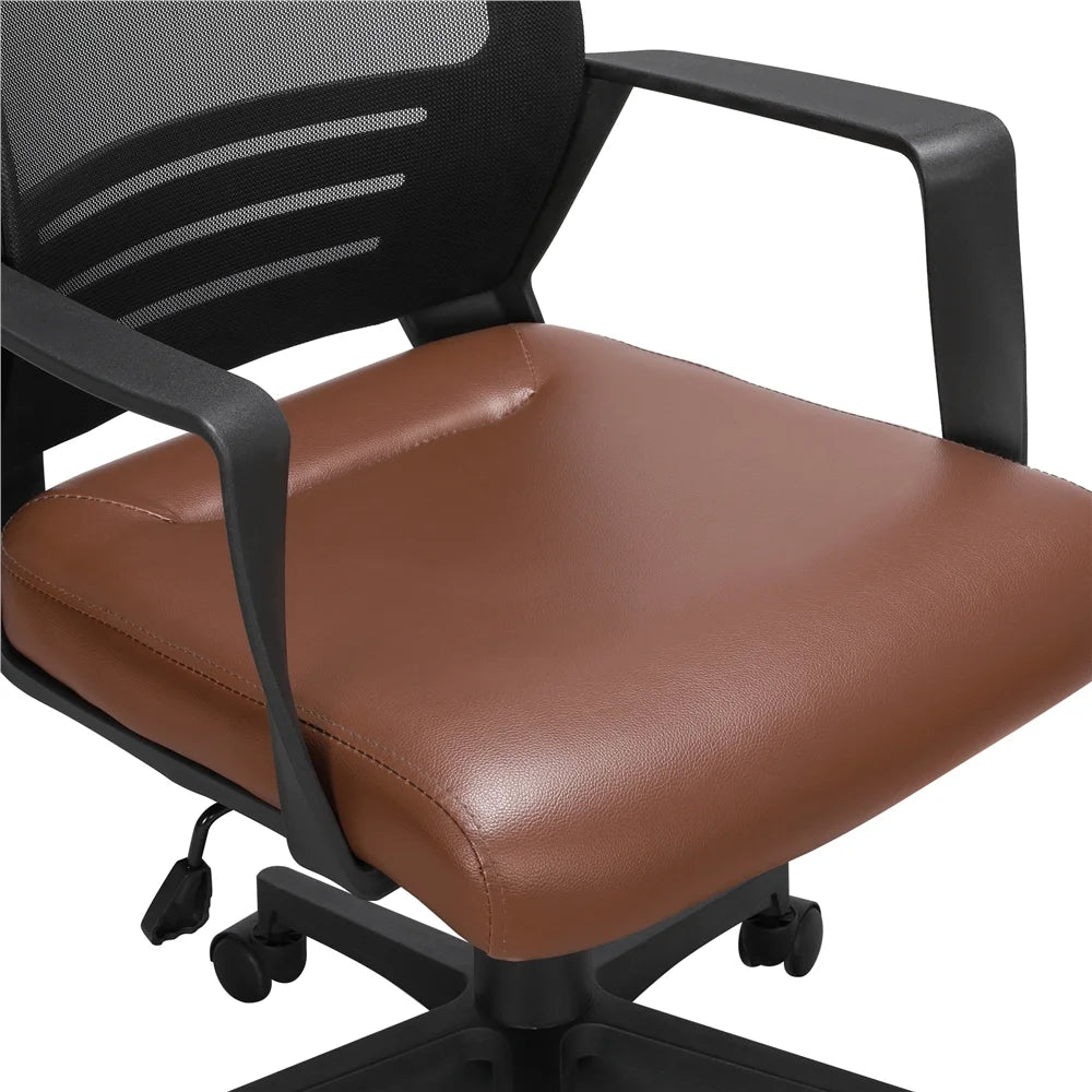 Brown Mesh Ergonomic Office Chair with Armrests A1518