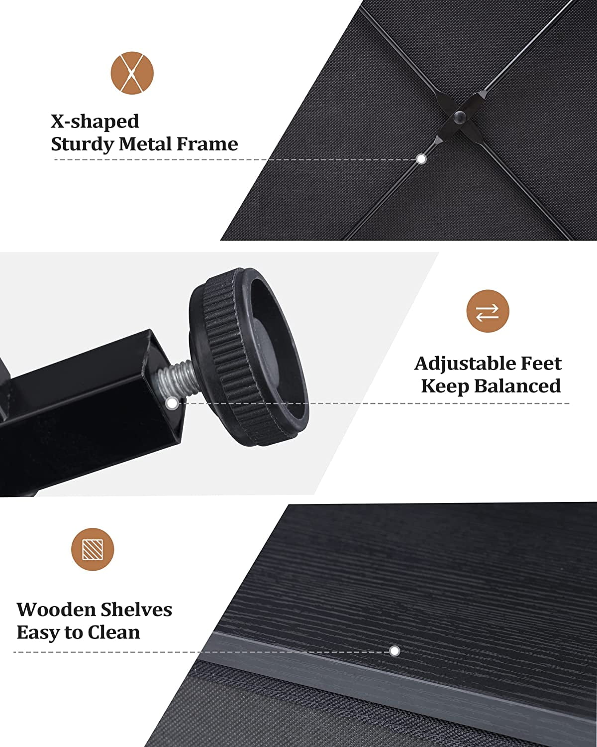 Black 6 Drawer Fabric Dresser C7545