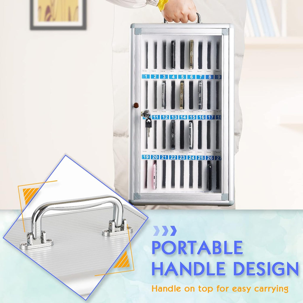 36 Slots Aluminum Alloy Pocket Chart Storage Cabinet with Locked R156