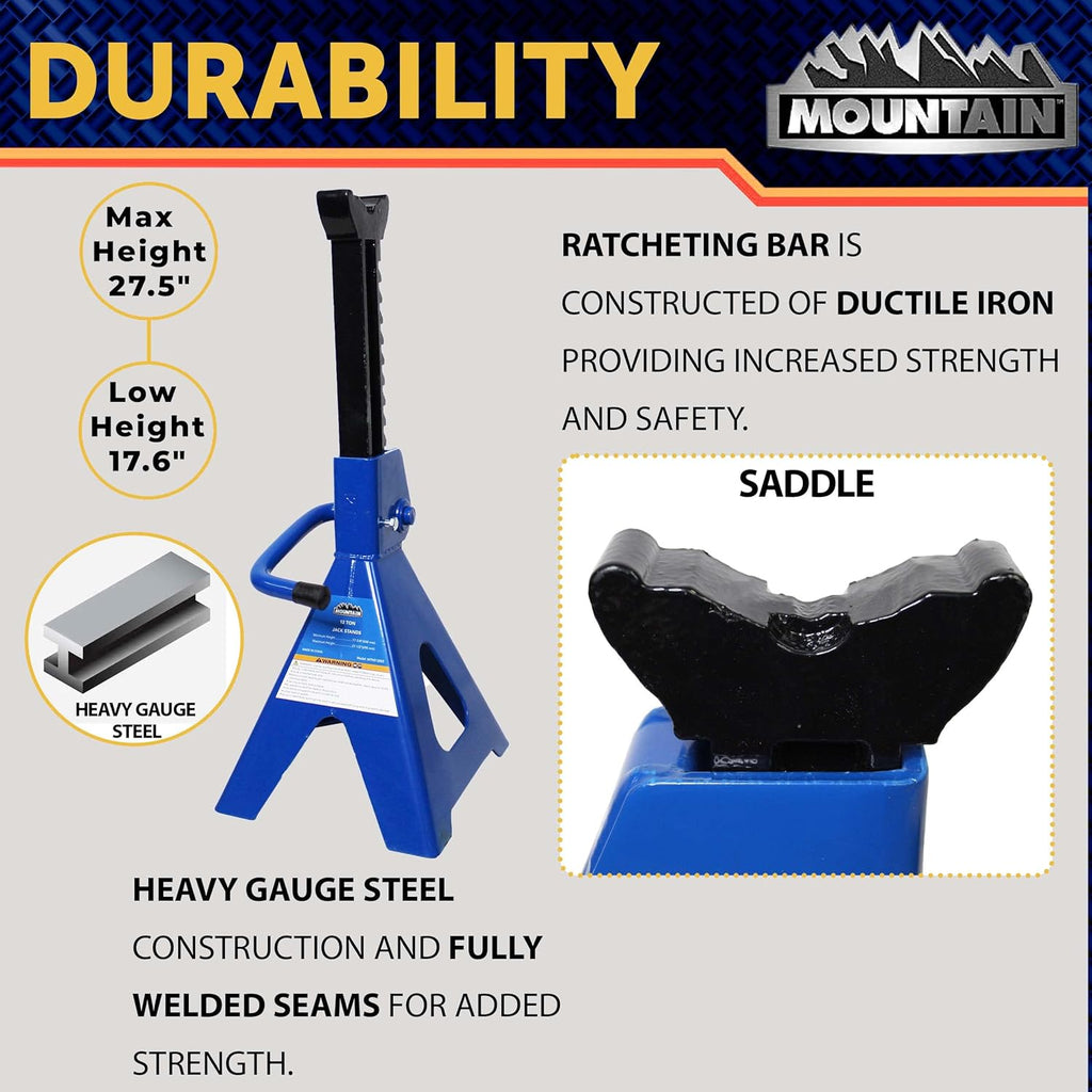 12 Ton Steel Jack Stands (Pair) J1940