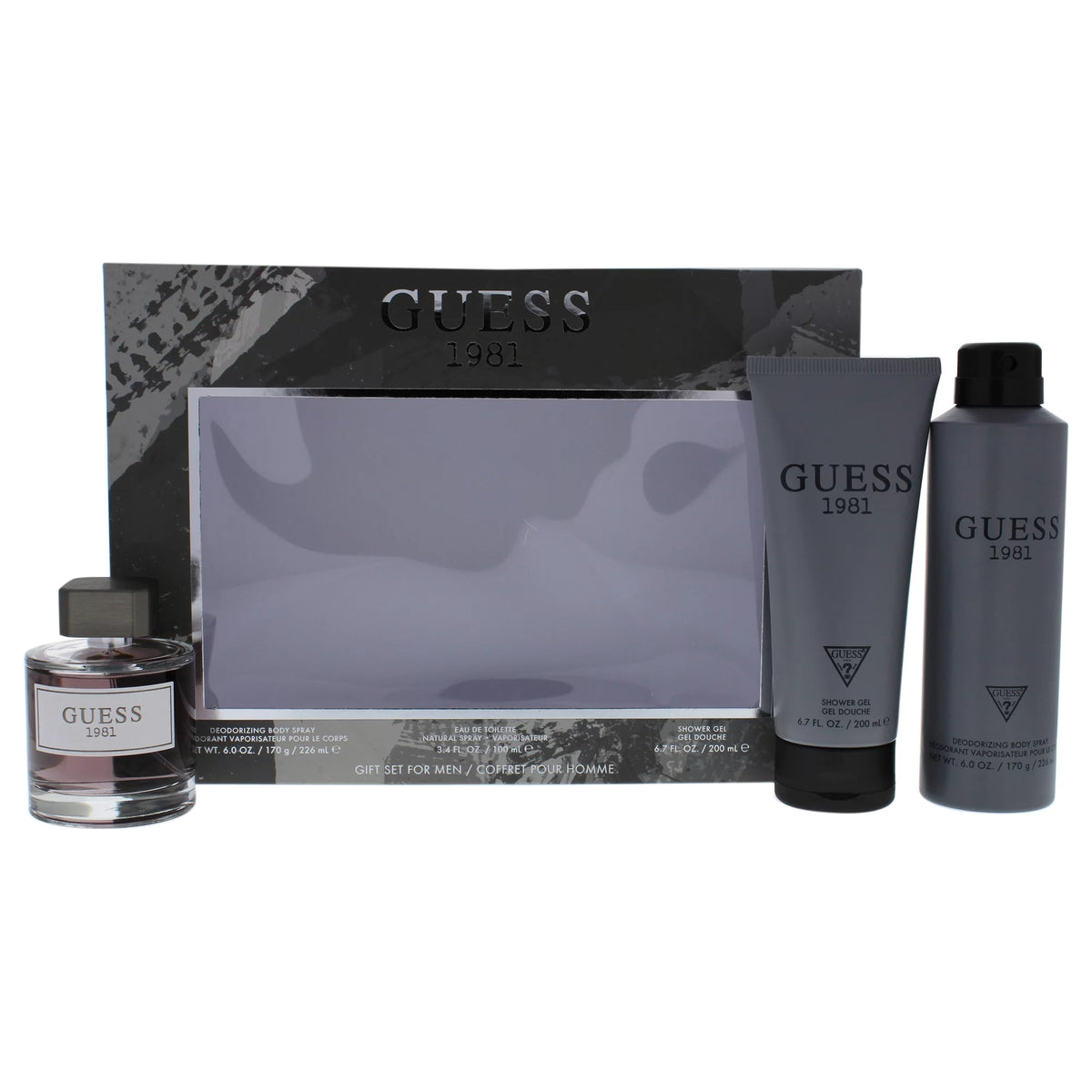 3 Pc Gift Set 3.4 oz EDT Spray 6 oz Deodorant Body Spray 6.7 oz Shower Gel D952