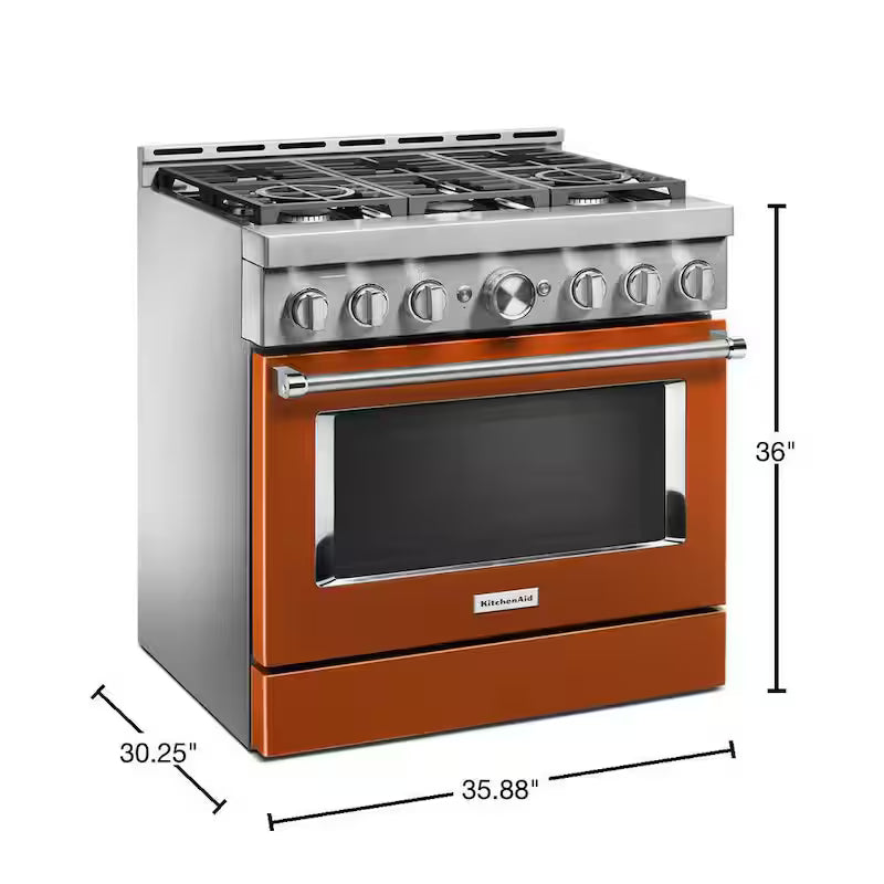 5.1 cu. ft. Smart Gas Range with Self-Cleaning and True Convection in Scorched Orange S88948