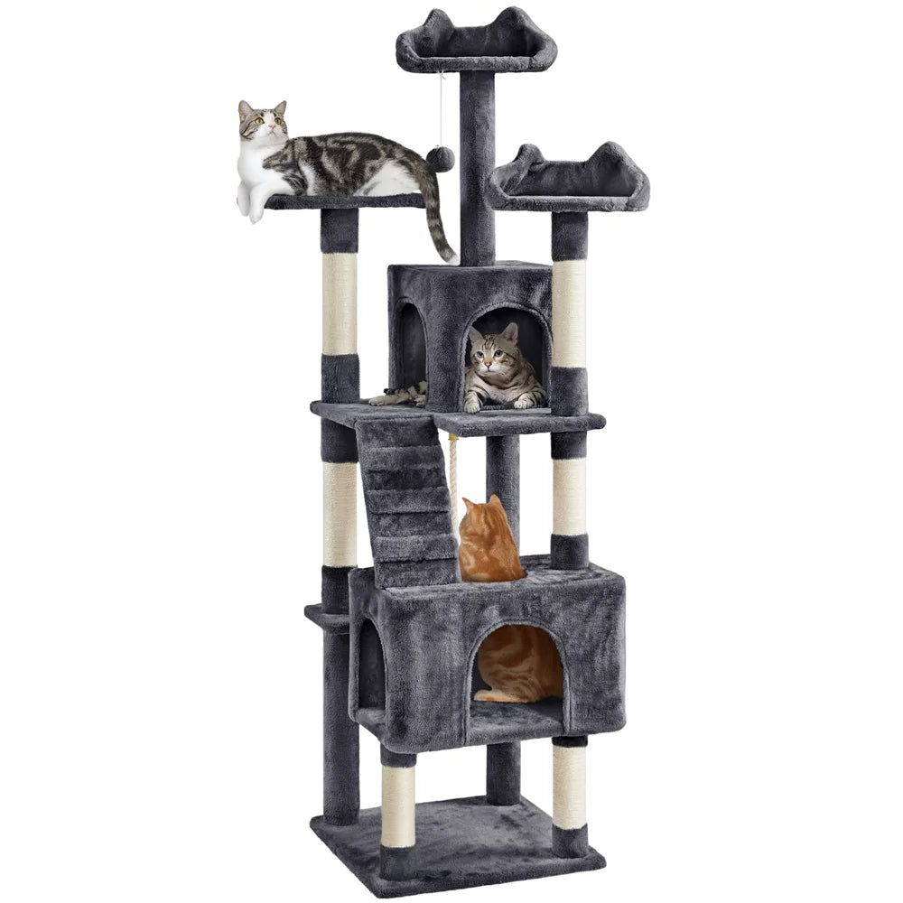 72'' Multi Level Cat Tree with Condos & Scratching Post S6923