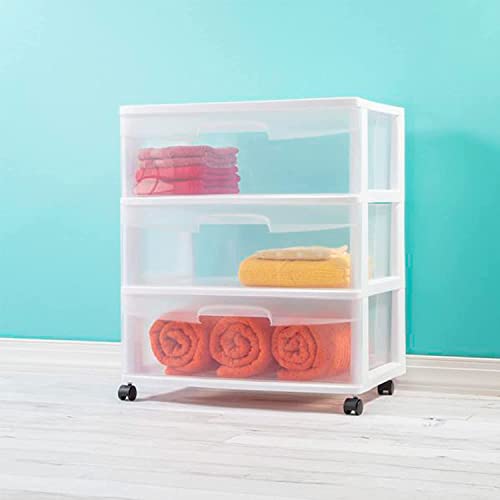 Plastic Storage Drawer Cart with 3 Clear Drawers E471706