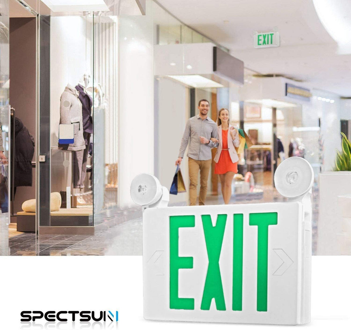 12 Pack LED Exit Sign with Emergency Lights, Double Face, Battery Backup K10246