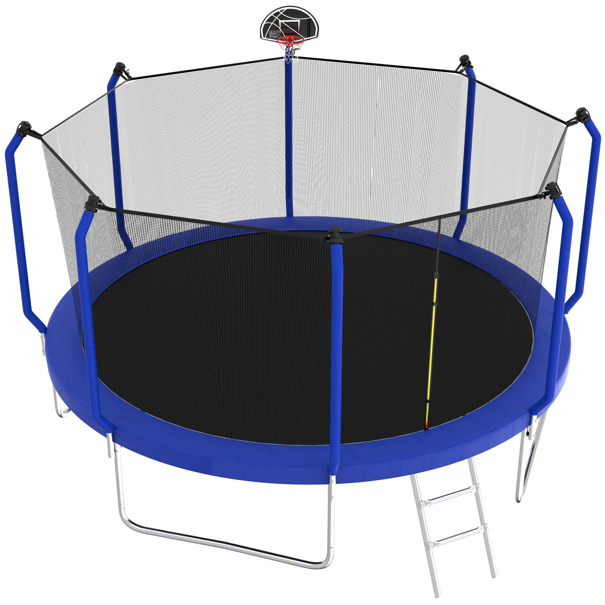 1500LBS 14FT Trampoline with Enclosure, Ladder, Basketball Hoop, Ball N760