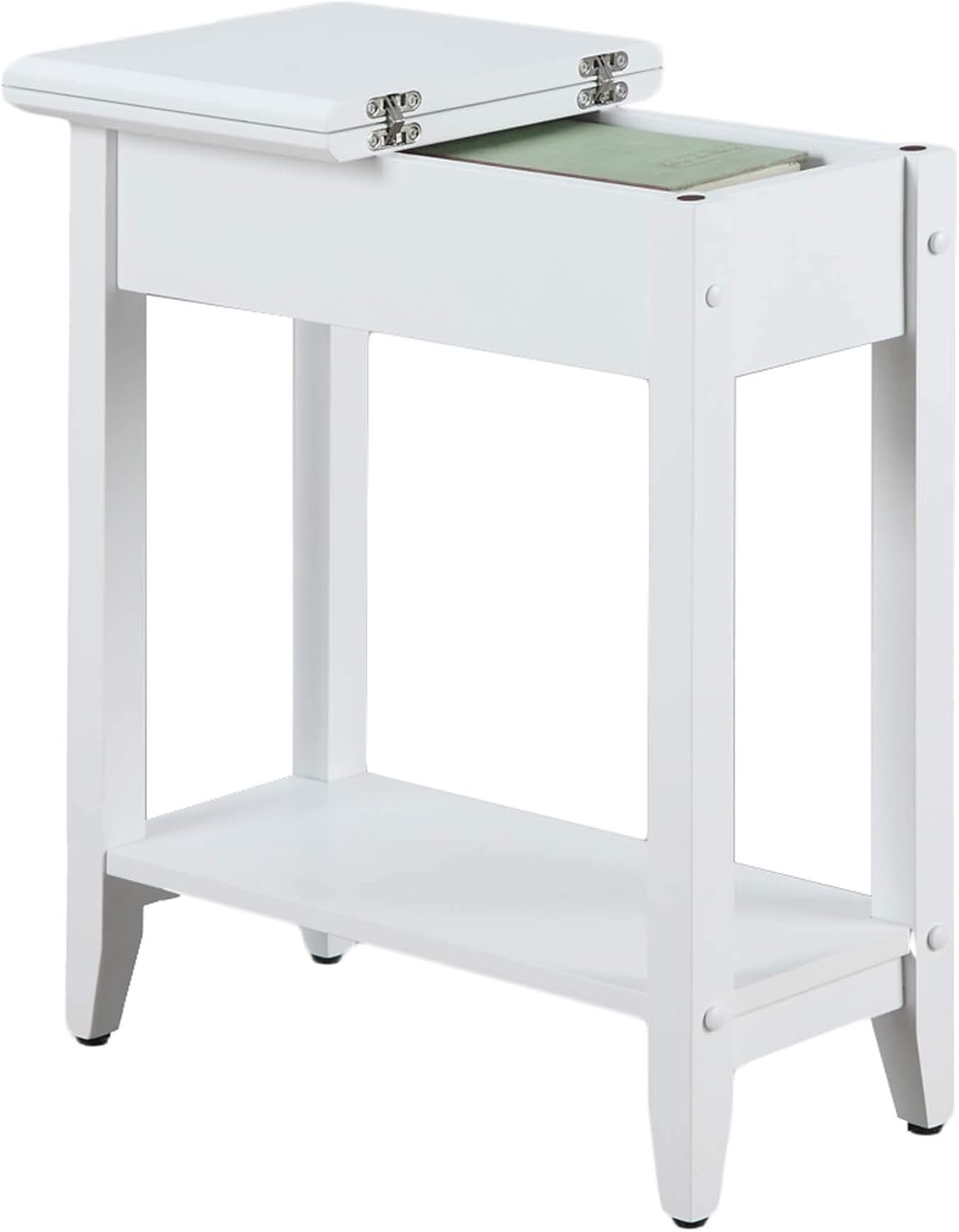 White Flip Top End Table R768