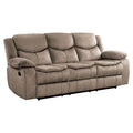 Brown Microfiber Double Reclining Sofa L39172