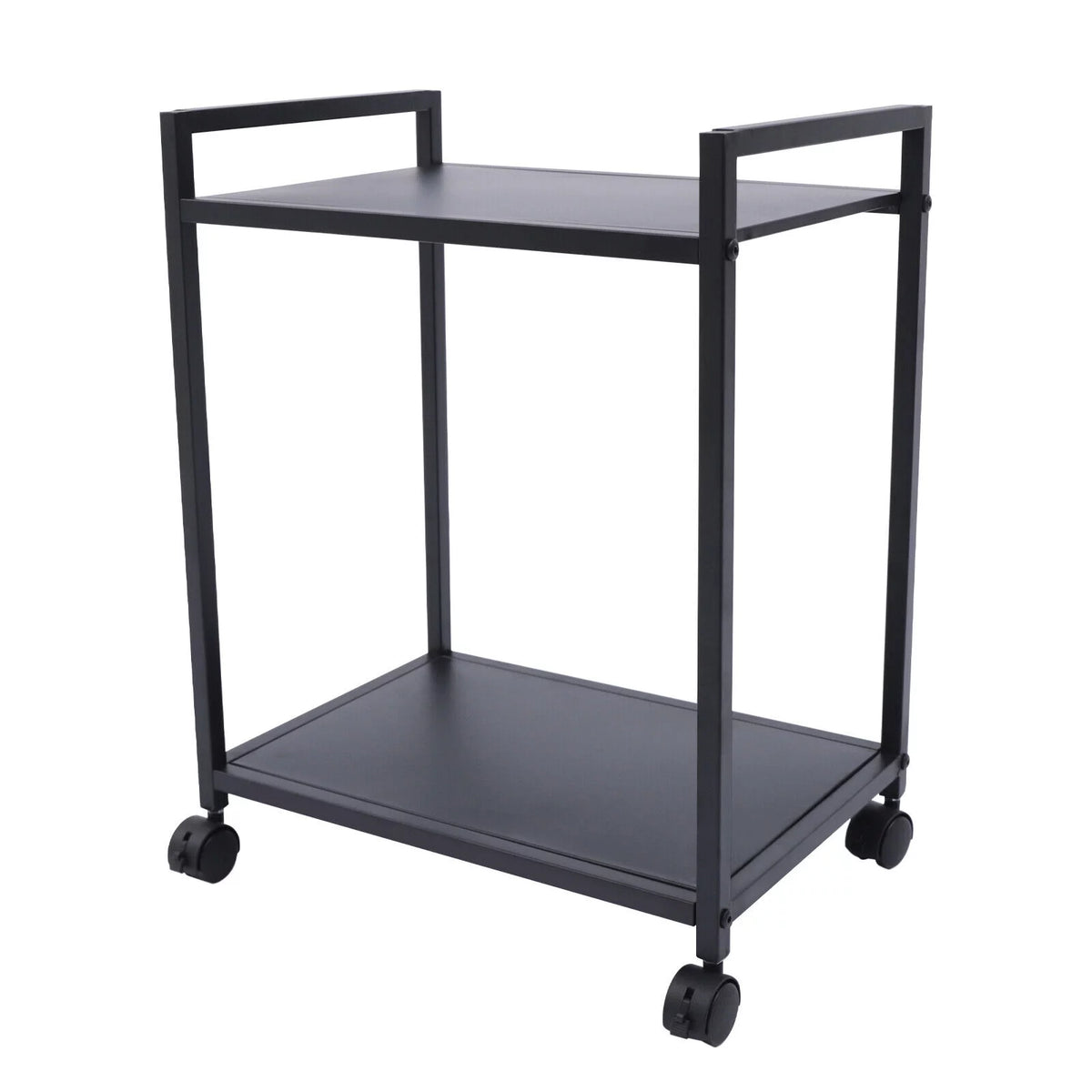 2Tier Computer Tower Stand with Lockable Wheels Black X729596