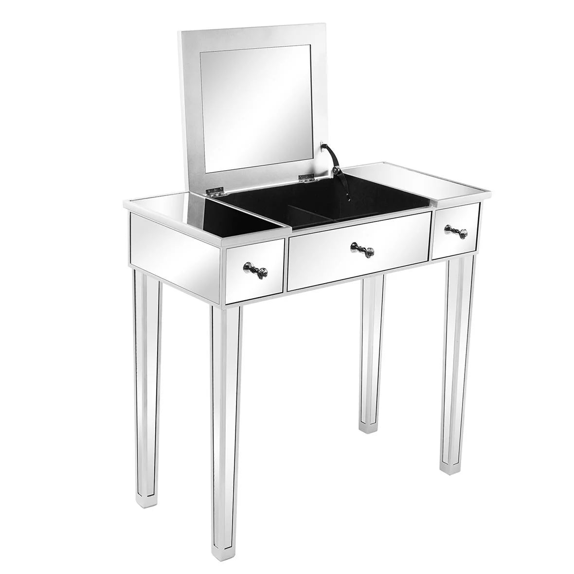 Wood Vanity Table with Flip-top Mirror 3 Drawers P1410