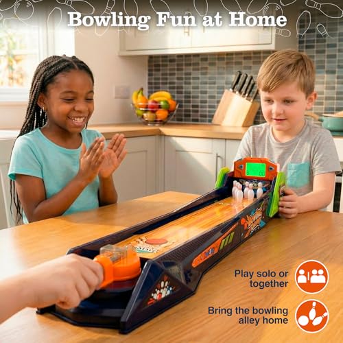 Electronic Tabletop Arcade Bowling Game with LCD Auto Scoring, Lights & Sound Y782