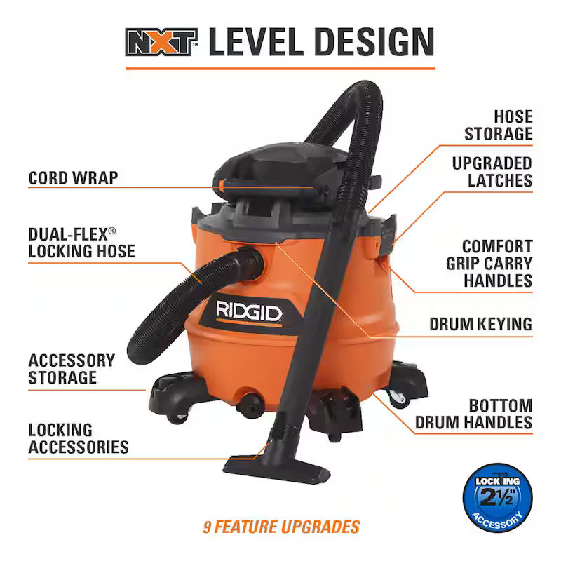 16 Gallon 6.5 Peak HP Wet/Dry Shop Vacuum with Detachable Blower P3738