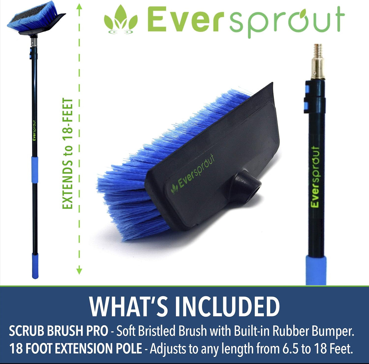 5-to-12 Foot Scrub Brush with Rubber Bumper P59428