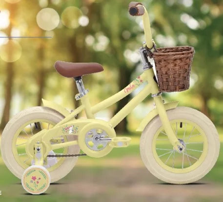 12 in. Pink Child Bicycle with Front Basket I18907