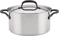 5-Ply Clad Polished Stainless Steel Stock Pot with Lid, 6 Quart E395359