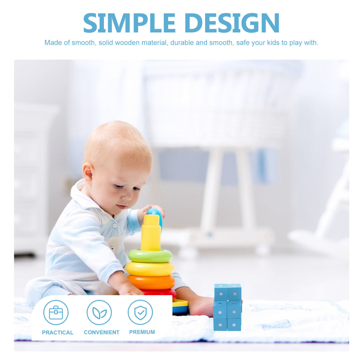 20 Pcs Wood Magnetic Building Toys U372862