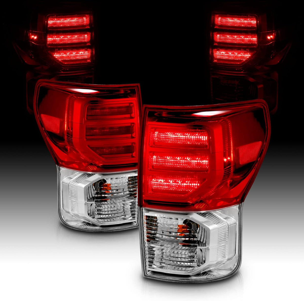 Clear Red LED Brake Tail Lights Bulb Included Set C53246