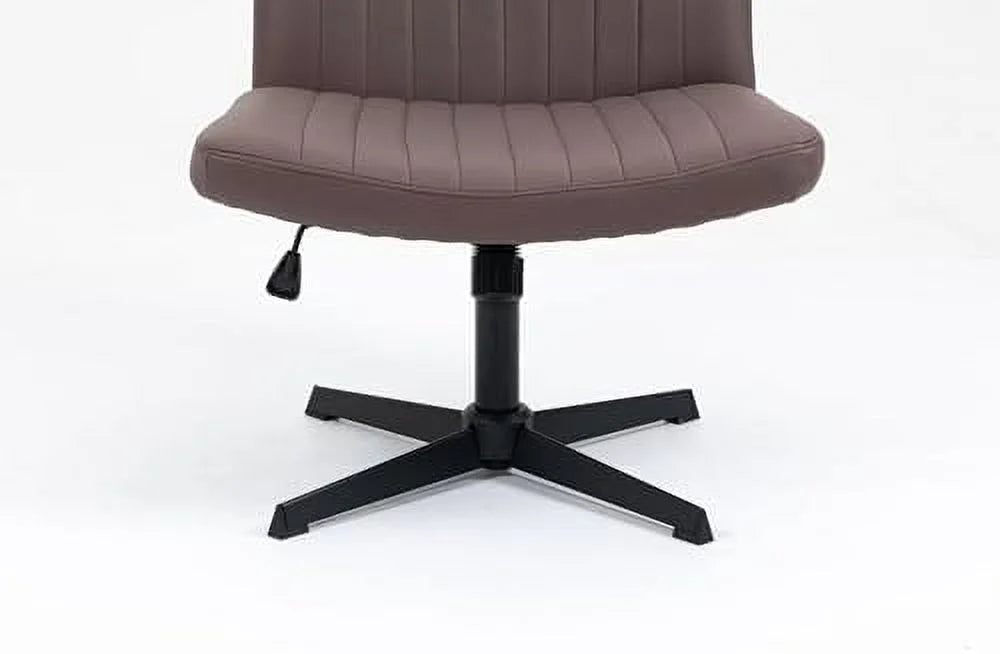 Armless Cross-Legged PU Leather Adjustable Swivel Chair V965206