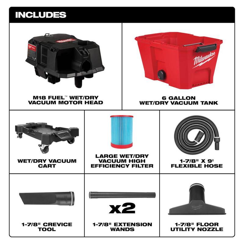 6 Gal. Cordless Wet/Dry Shop Vacuum with Hose and Flex Crevice and Brush Kit H5779