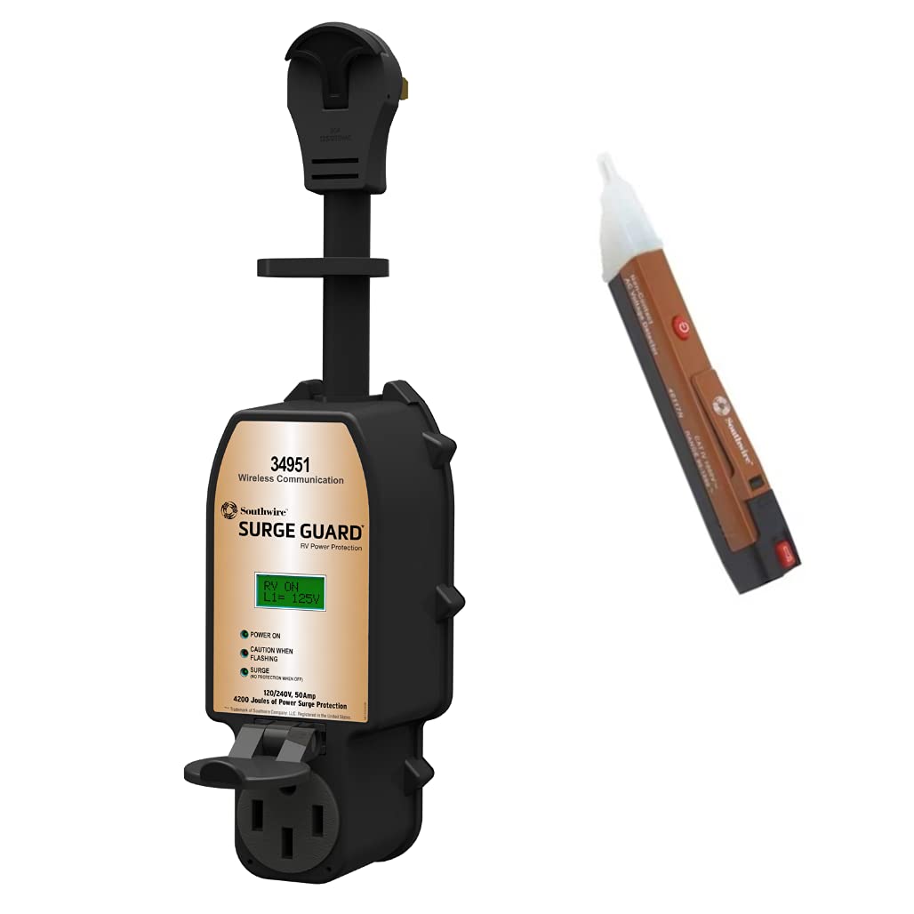 30 Amp RV Surge Protector with LCD Display and Handheld Voltage Tester H317