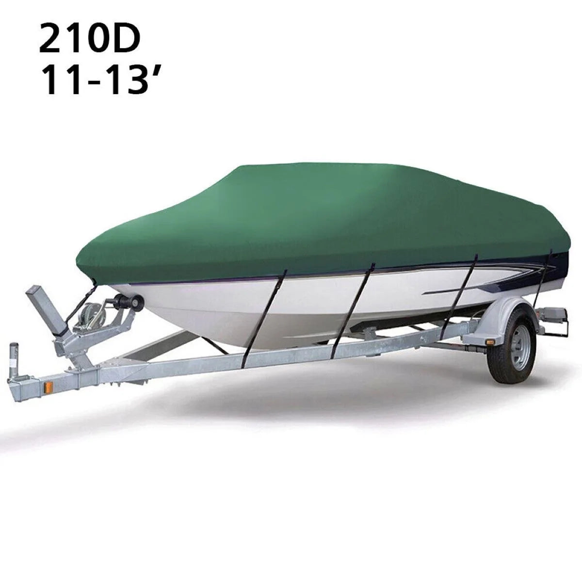 Green Waterproof Heavy Duty Boat Cover 11ft-13ft L451917