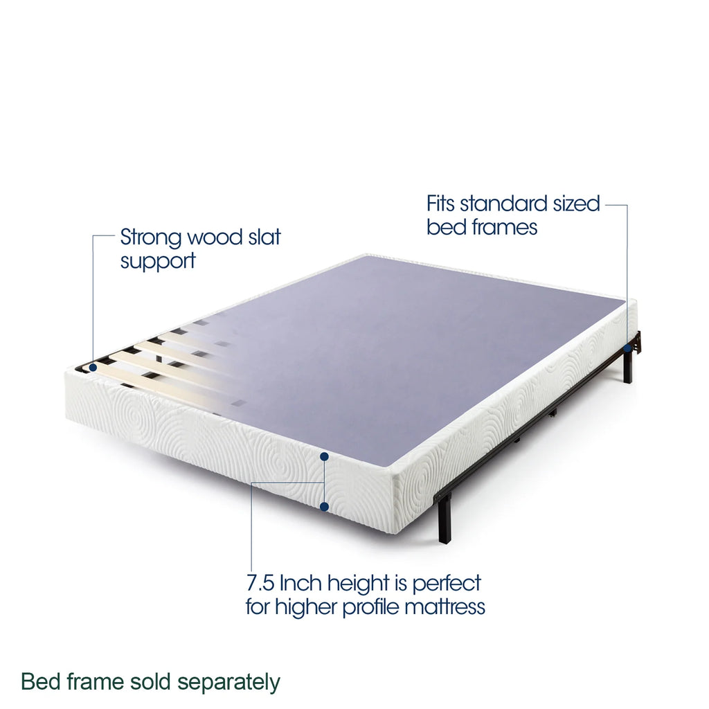 7.5 Metal Box Spring with Wood Slats, Twin M854